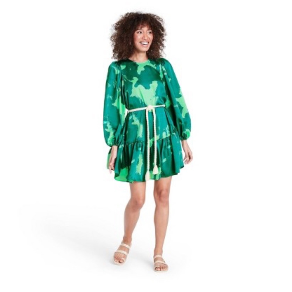 Green long sleeve mini dress size XL